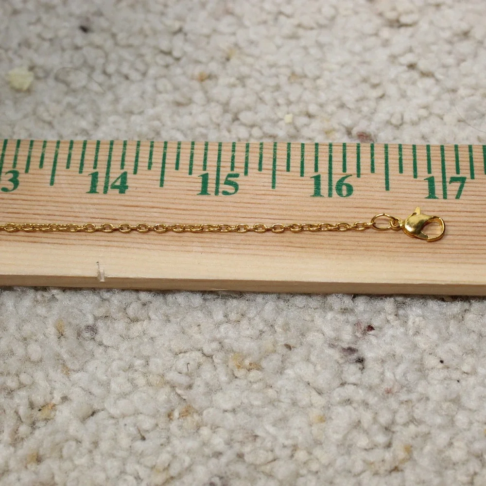 Cross Pendant Necklace 17 Inch Gold Tone Minimalist Religious Jewelry Charm